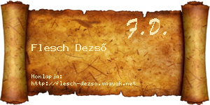Flesch Dezső névjegykártya